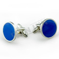 nickel plated blue blank cufflinks for men